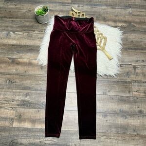 SPANX Velvet Leggings in Deep Burgundy